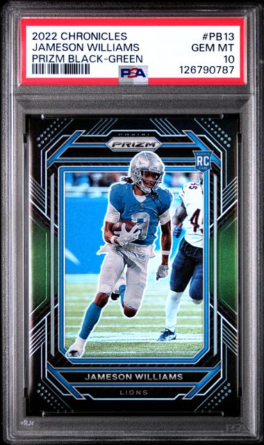 2022 PANINI CHRONICLES PRIZM BLACK #PB13 JAMESON WILLIAMS PRIZM BLACK-GREEN