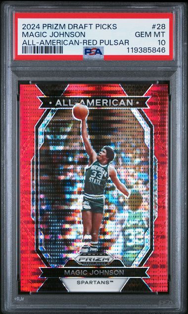 2024 PANINI PRIZM DRAFT PICKS ALL-AMERICAN #28 MAGIC JOHNSON ALL-AMERICAN-RED PULSAR