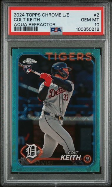 2024 TOPPS CHROME LOGOFRACTOR EDITION #2 COLT KEITH AQUA REFRACTOR