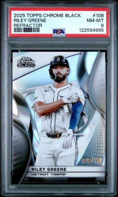 2025 TOPPS CHROME BLACK #108 RILEY GREENE REFRACTOR