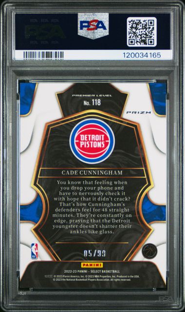 2022 PANINI SELECT #118 CADE CUNNINGHAM LIGHT BLUE DISCO