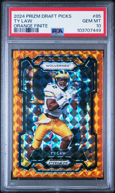 2024 PANINI PRIZM DRAFT PICKS #85 TY LAW ORANGE FINITE