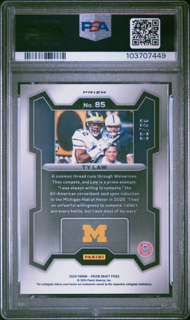 2024 PANINI PRIZM DRAFT PICKS #85 TY LAW ORANGE FINITE