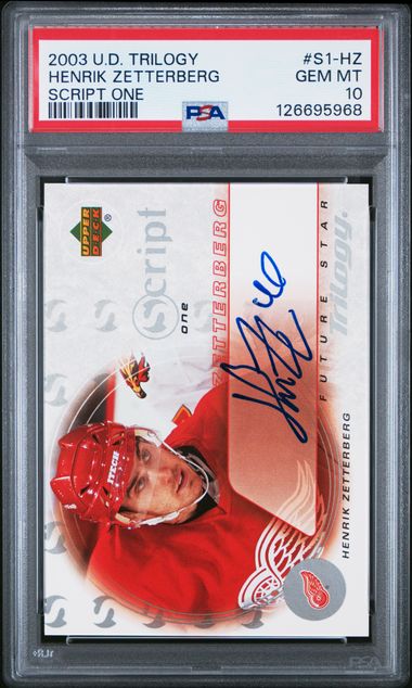 2003 UPPER DECK TRILOGY SCRIPT ONE #S1-HZ HENRIK ZETTERBERG SCRIPT ONE