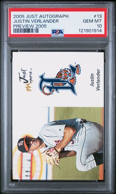 2005 JUST AUTOGRAPHS PREVIEW 2005 #13 JUSTIN VERLANDER PREVIEW 2005