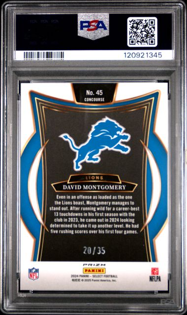 2024 PANINI SELECT #45 DAVID MONTGOMERY WHITE PRIZM